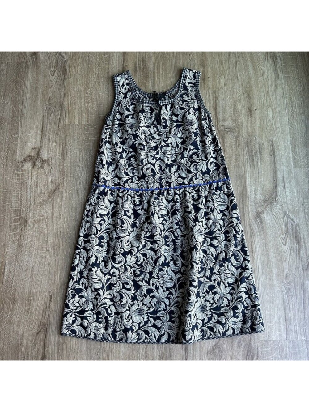 DOSA Women’s Dress Gray Blue Mini Floral Paisley Sleeveless Size 1 Large